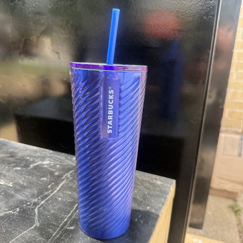 Starbucks Iridescent Blue Tumbler with Straw